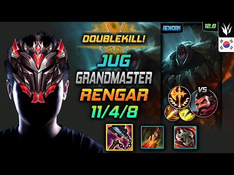GrandMaster Rengar Jungle vs Graves - 천상계 정글 렝가 선혈 정복자 - LOL KR 12.6