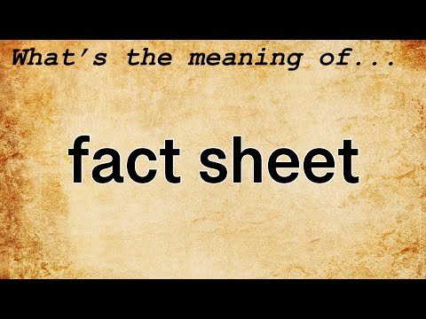 Fact Sheet Meaning : Definition of Fact Sheet