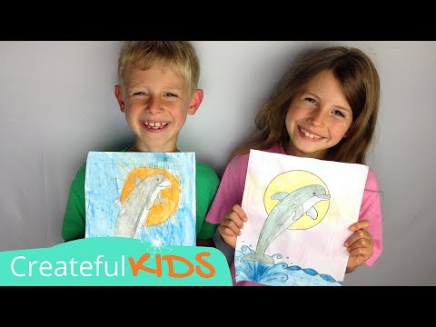 How To Draw a Dolphin - Art Lesson For Kids