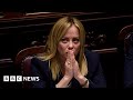 Italian PM Giorgia Meloni Pledges To Lead Italy Through Turbulent Times In Debut Speech BBC News