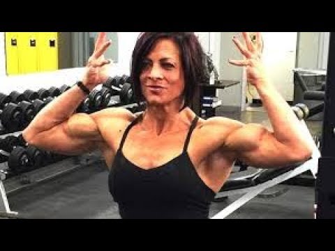 Super female muscle Nicole Anderson  Female Bodybuilder IFFB PRO Posing Biceps