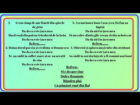 Românie, mândru plai - negativ cu versuri