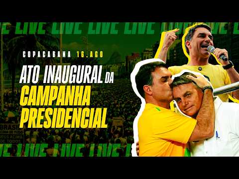 Flávio Bolsonaro inicia sua campanha à presidência em Copacabana no RIo de Janeiro