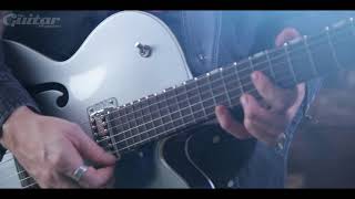 Video thumbnail for Gretsch G6118T Players Edition Anniversary Iridium Silver/Azure Metallic demo by Guitar