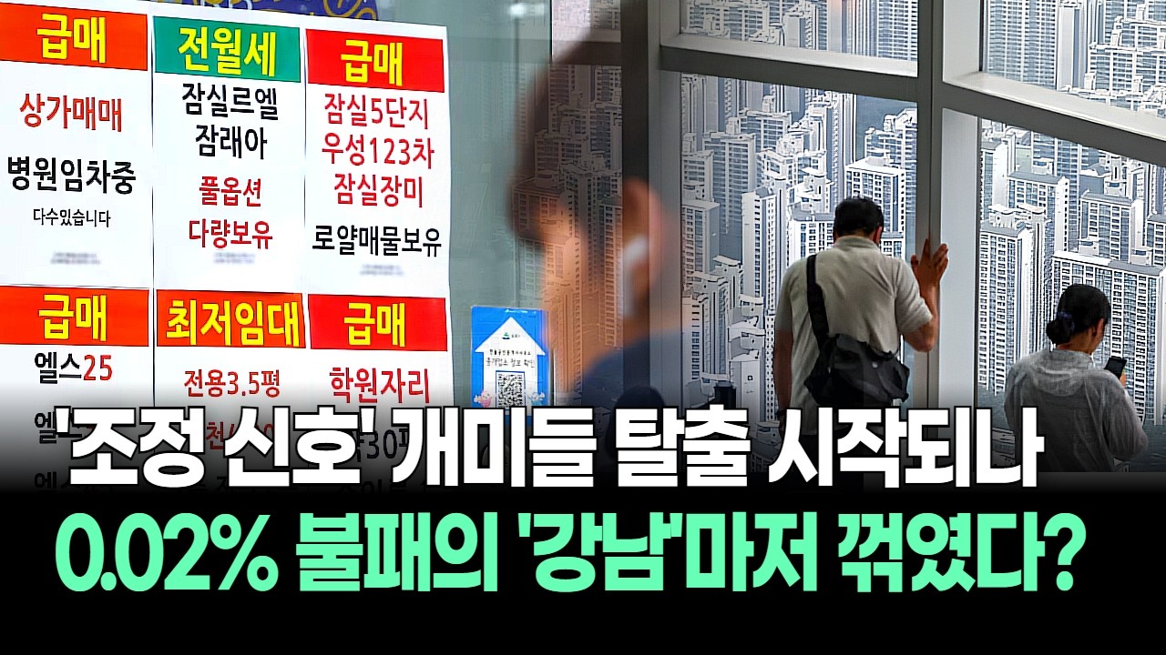 불패의 강남마저 꺾였다? 0.02% 상승에 숨겨진 '조정 신호', 개미들 탈출 시작되나