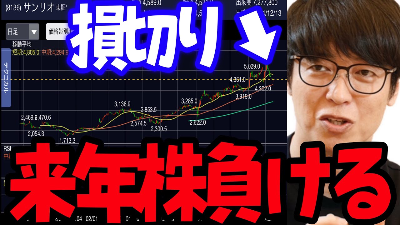 【テスタ】サンリオ損切り！来年株勝てない可能性 #テスタ切り抜き #日経平均 #米国株 #新NISA