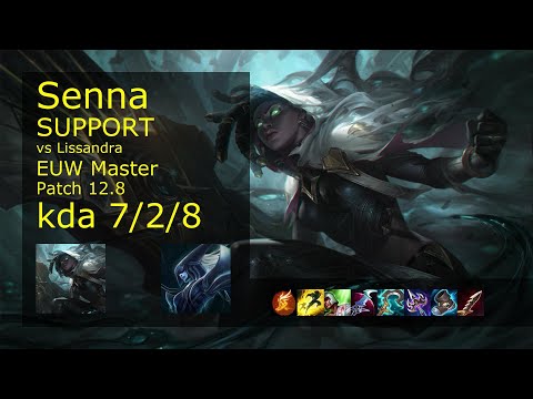 Senna Support vs Lissandra - EUW 7/2/8 Patch 12.8 Gameplay