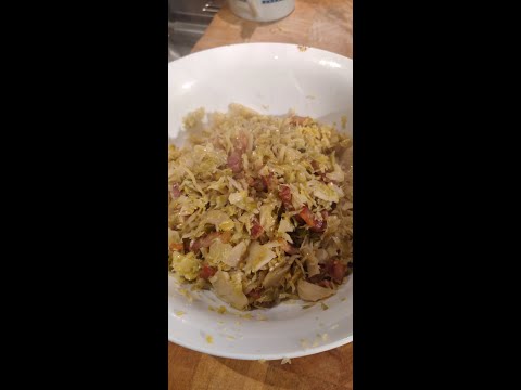 Cooking Sprout Sauerkraut with Bacon