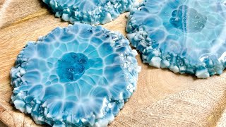 Stunning Blue Larimar Resin Coasters