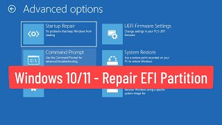Windows 10/11 - Repair EFI Partition