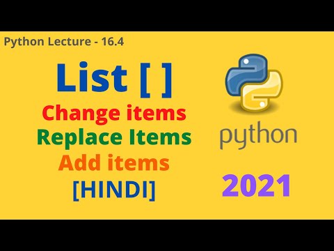 List in Python | Change Item Values | Replace item | Range of List | Lecture - 16.4 | CodingwPritam
