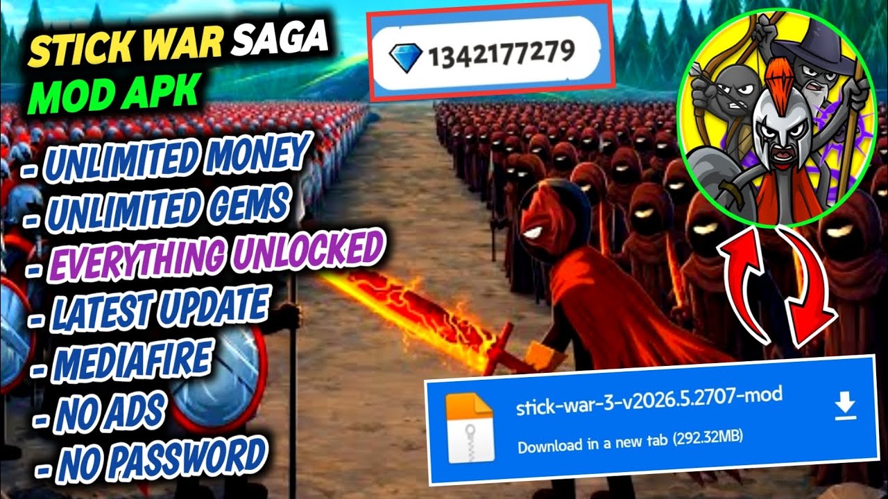 Stick War Saga Mod Apk | Stick War 3 Mod Apk | Update 2026 | No PW
