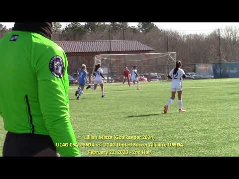 Lillian Matte - U14G USSDA - Charlotte Soccer Academy vs. United Soccer Alliance - Highlight Video
