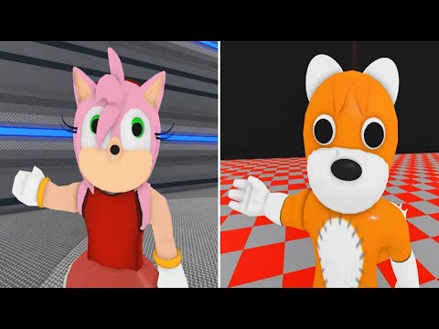 OLD  AMY ROSE   vs DOLL  PIGGY TAILS  NPC TEST JUMPSCARE       PIGGY UPDATE