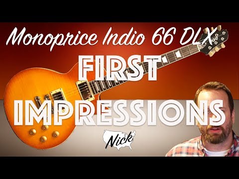 Like new Indio 66 DLX Plus Electric Guitar with Mahogany Bound Body, 2x Humbuckers with Gig Bag image 7