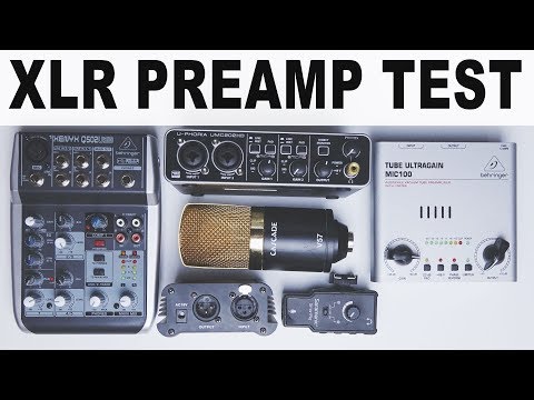 Budget XLR Microphone Phantom Power Preamp Test - Behringer UMC202HD - MIC100 - Q502USB - PRELIM
