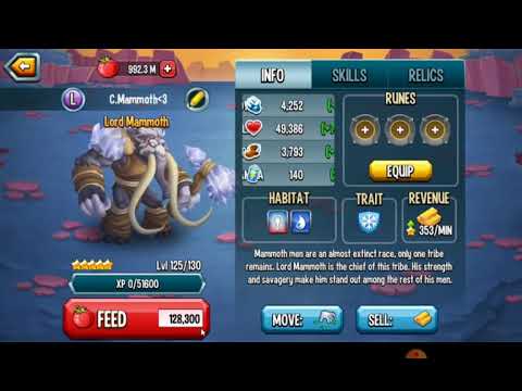 Monster legends lordMammoth level 130 vs vadamagma level 130
