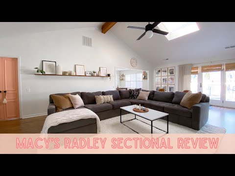 Part of a video titled Macy's Radley Sectional Review | Sofa Cleaning at Home - YouTube