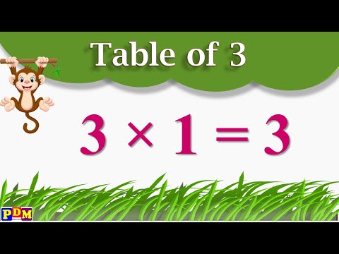 Table of 3 | Table of Three | Learn Multiplication Table of 3 x 1 = 3 | 3 ka Times Tables Practice,