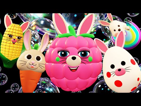 Easter Bubble Party🐰 Bubbles & Bunny Sensory Fun for Babies🐣 Dancing Fruit with BUBBLES