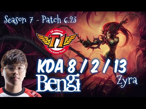 SKT T1 Bengi ZYRA vs MISS FORTUNE Support - Patch 6.23 KR Ranked