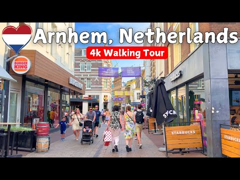 🇳🇱 4K City Walk Through Arnhem, Netherlands | Relaxing Ambient Sounds | UHD Walking Tour