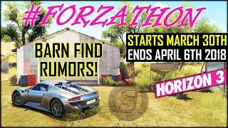 #Forzathon BARN FIND RUMORS, Lucky Escape Skill, Kangaroo Skill - Horizon 3 Forzathon April 2018