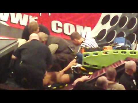FanView of Wade Barrett injured on Raw  medics refs tend to Wade