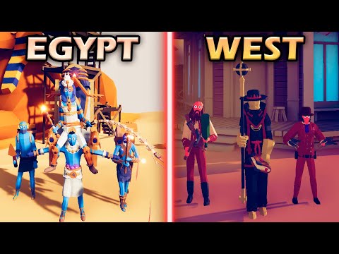 EGYPT TEAM vs WILD WEST TEAM - Totally Accurate Battle Simulator | TABS