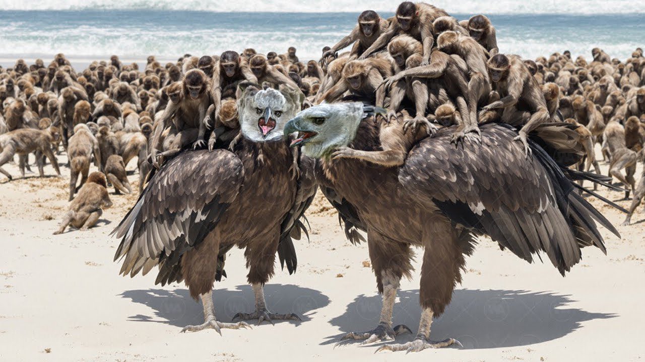 Liberaron Dos Águilas En Una Isla Llena De Monos Después De 100 Años De Paz, Y Fue Un Fracaso
