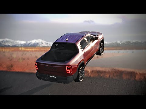 Nissan Frontier King Cab, RAM Rampage Rebel, Toyota Tundra, Ford F150 Jumping simulation | 3DMCAR