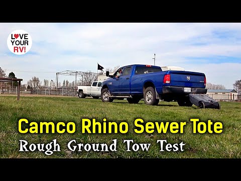 Camco Rhino 36 Gallon Sewer Tote Tank - Rough Ground Tow Test