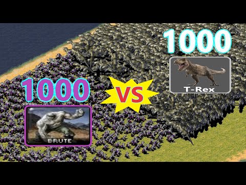 1000 Brutes vs 1000 T-rex - Red Alert 2