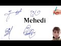 Mehedi name signature with arooj