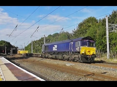 Trains at Lancaster Station - DRS Class 66 No. 66431 plus Pendolino - 20th September 2016