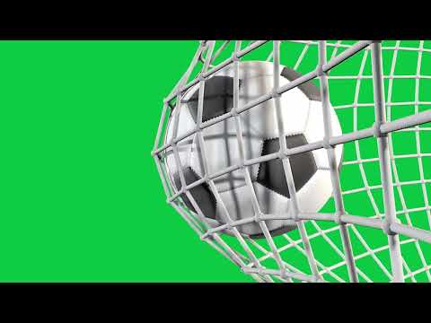 [4K] Football hits the back of the net! - Green Screen