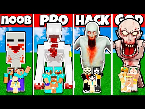 Minecraft Battle: FAMILY SCP 096 HOUSE BUILD CHALLENGE NOOB vs PRO vs HACKER vs GOD - Animation