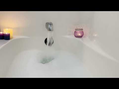 3 Hours Bubble Bath Filling then Loop - Bubbles and Candles - White Noise for Sleep 😴