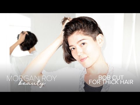 Bob haircut with undercut for thick hair