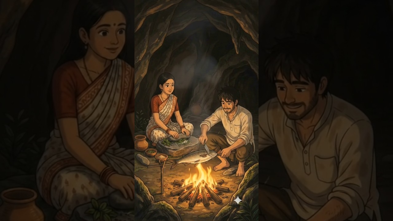the jungle during heavy fish fry rain| survival cooking adventure | #Ghibli Villages