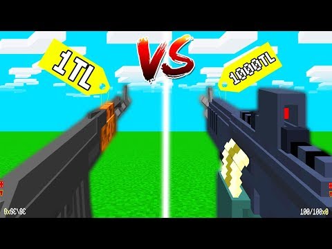 1 TL SİLAH VS 1000 TL SİLAH - Minecraft