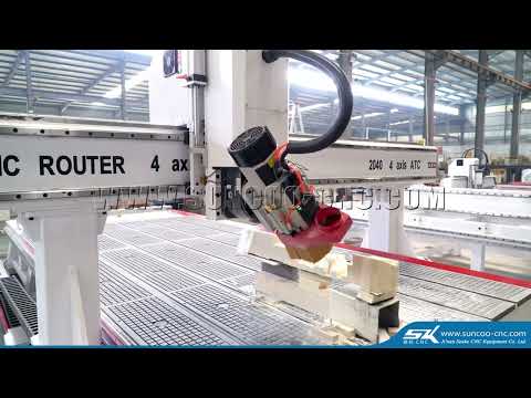 4 axis atc wood cnc carving engraving machine