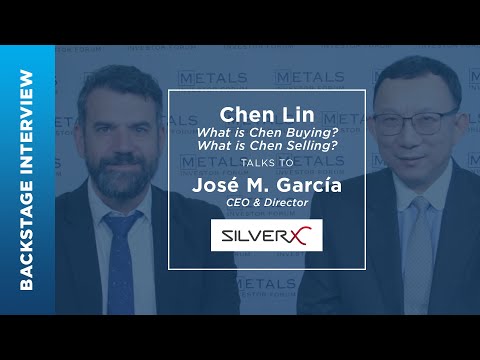 José M. Garcia of Silver X Mining Corp. talks to Chen Lin at the January 2023 Metals Investor Forum