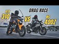 Tvs Apache RTR 310 Vs Bajaj Pulsar Ns400Z Drag Race