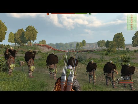 49 Archers Battanian vs 500 Peasants - Mount and Blade Bannerlord