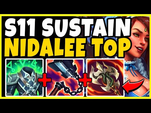 MEGA SUSTAIN HEAL NIDALEE TOP! GOREDRINKER+HEALS IS OP? - League of Legends