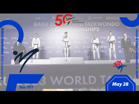 🥇🥈🥉🥉 Ceremonia de premiación M. -58 kg. En el campeonato mundial de #taekwondo Baku 2023
