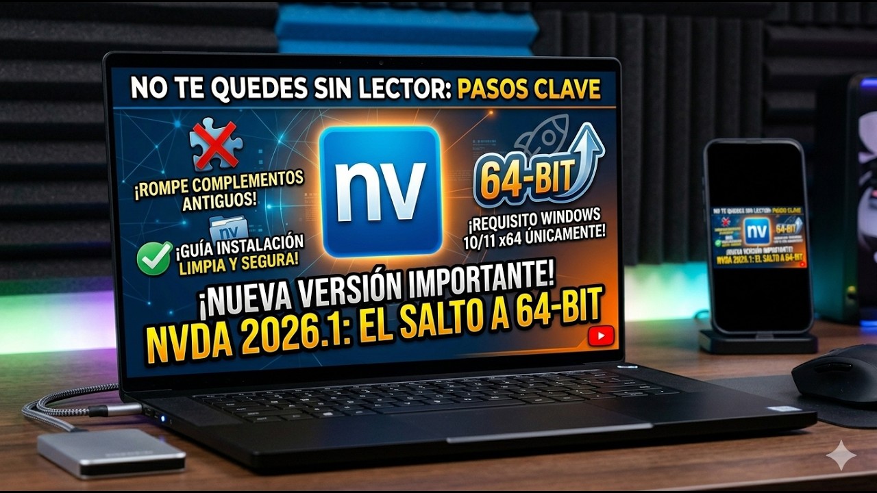 🦮 Cómo instalar NVDA 2026.1 sin morir en el intento!