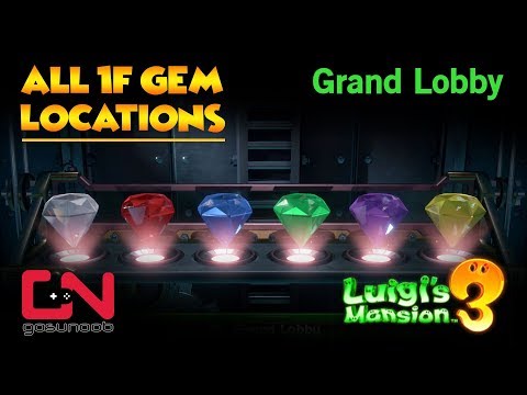 Luigi's Mansion 3 ALL 1F Gem Locations - Grand Lobby Gems