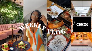 weekly vlog: visiting asos hq, rnb brunch, birthday meals, new hair who dis, the avocado show + more